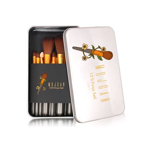 Mujgan 12-Piece Makeup Brush Set With Metal Box - 1