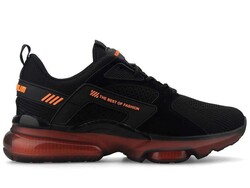 Plarium 040 Men's Sneakers Knitwear - Black/Orange - BestOf Shoes