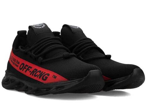 Racing 02 Men's Sneakers Knitwear - Black/Red - 2