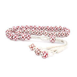 Red White Silver Trabzon Kazaziye Rosary - Elegant Jewelry