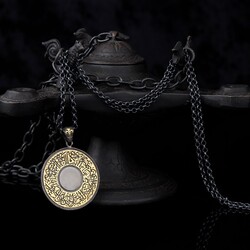 Rhodium Plated Ayetel Kursi Model 925 Sterling Silver Men's Necklace - Luxury Jewelry