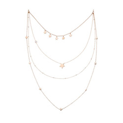 Row Of Stars Long Chain Silver Necklace - Elegant Jewelry