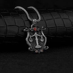 Scales Of Justice 925 Sterling Silver Men's Necklace - Luxury Jewelry