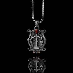 Scales Of Justice 925 Sterling Silver Men's Necklace - 2