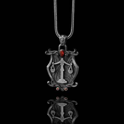 Scales Of Justice 925 Sterling Silver Men's Necklace - 2