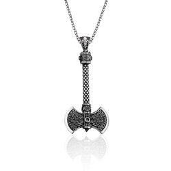 Silver Double Sided Ax Necklace - Elegant Jewelry