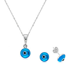 Silver Evil Eye Women's Set - Elegant Jewelry