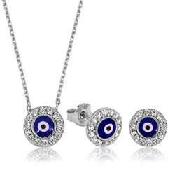 Silver Evil Eye Women's Set - Luxury Jewelry