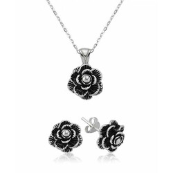Silver Floral Women's Set - Elegant Jewelry