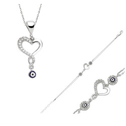 Silver Heart Women's Set - Luxury Jewelry