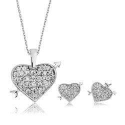 Silver Heart Women's Set - Luxury Jewelry