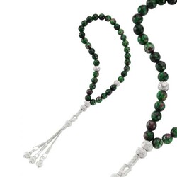 Silver Kazaz Tasseled Tourmaline Rosary - Elegant Jewelry