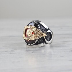 Silver Men's Ring With Zircon Stone And Star - Luxury Jewelry