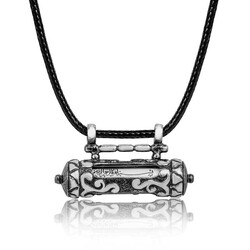 Silver Patterned Cevşen Prayer Necklace - Luxury Jewelry