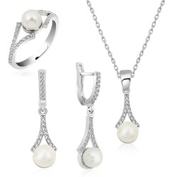 Silver Pearl Women's Set - Elegant Jewelry
