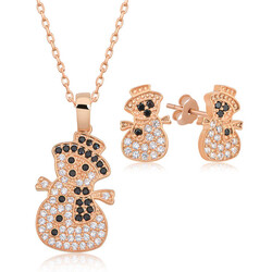 Silver Snowman Women's Set - Luxury Jewelry