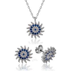 Silver Sunny Evil Eye Women's Set - Elegant Jewelry