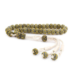 Silver Yellow Black Kazaziye Rosary - Luxury Jewelry