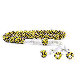 Silver Yellow Navy Blue Trabzon Kazaziye Rosary - Luxury Jewelry