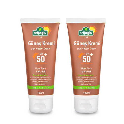 Sun Cream 50 Spf + Organic Aloe Vera Anti Aging 2 Pieces - 1