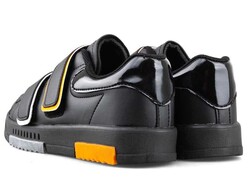 حذاء رياضي نسائي من الجلد من Tempo 6003 - أسود/ثلجي/برتقالي - 3