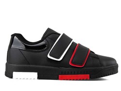 Tempo 6003 Women's Sneakers Leather - Black/White/Red - BestOf Shoes
