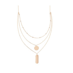 Three Chain Plate Silver Necklace - Luxury Jewelry