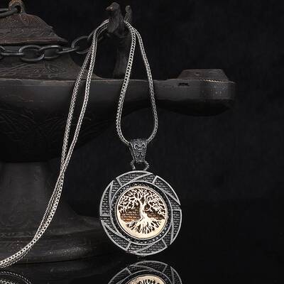 Tree Of Life Model 925 Sterling Silver Men's Necklace - 1