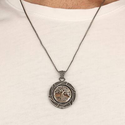Tree Of Life Model 925 Sterling Silver Men's Necklace - 2