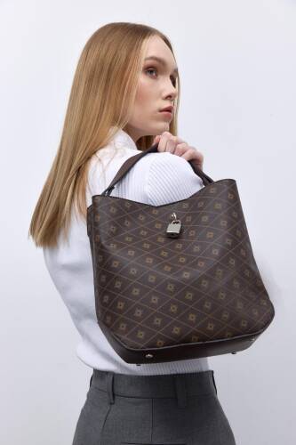 Trendbreez Locked Bitter Coffee Shoulder Bag - 1