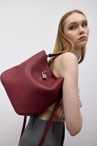 Trendbreez Locked Claret Red Shoulder Bag - 1