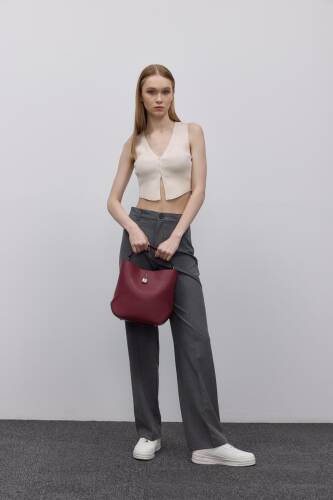 Trendbreez Locked Claret Red Shoulder Bag - 2