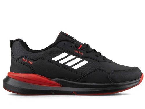 Wanderfull Men's Sneakers Skin 4202 - Black/White/Red - 1