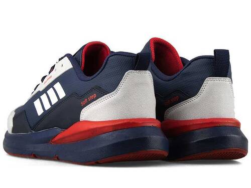 Wanderfull Men's Sneakers Skin 4202 - Navy/Ice/Red - 3