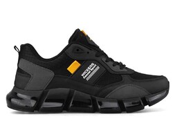 Wickers 2537 Men's Sneakers Leather - Black/White/Yellow - BestOf Shoes