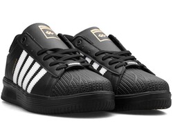 حذاء رياضي جلدي للرجال من ويكرز 2555 - أسود/أبيض - 2