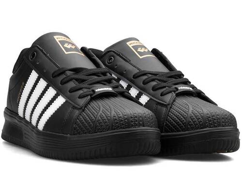 حذاء رياضي جلدي للرجال من ويكرز 2555 - أسود/أبيض - 2