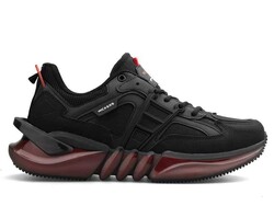 Wickers 2595 Men's Sneakers Leather - Black/Red - BestOf Shoes