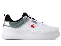 حذاء رياضي جلدي للرجال من ويكرز 2597 - أبيض/أسود/أحمر - أفضل الأحذية