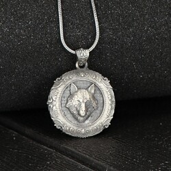 Wolf Model 925 Sterling Silver Men's Necklace - Luxury Jewelry