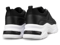 حذاء رياضي نسائي جلد مصفح 9670 - 2 أبيض/أسود - 4