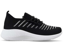 Women's Sneakers Knitwear Jazz Club 01 - Black/White - BestOf Shoes