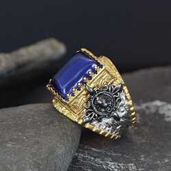 Zircon Stone Rhodium Plated 925 Sterling Silver Men's Ring - Luxury Jewelry