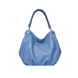 Guzini 6421 Women's Genuine Leather Shoulder Bag - Denim Blue - Guzini