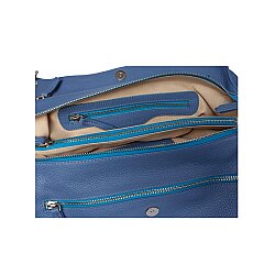 Guzini 6421 Women's Genuine Leather Shoulder Bag - Denim Blue - 3