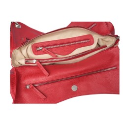 Guzini 6421 Women's Genuine Leather Shoulder Bag - Red - 3