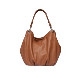 Guzini 6421 Women's Genuine Leather Shoulder Bag - Tan Brown - Guzini