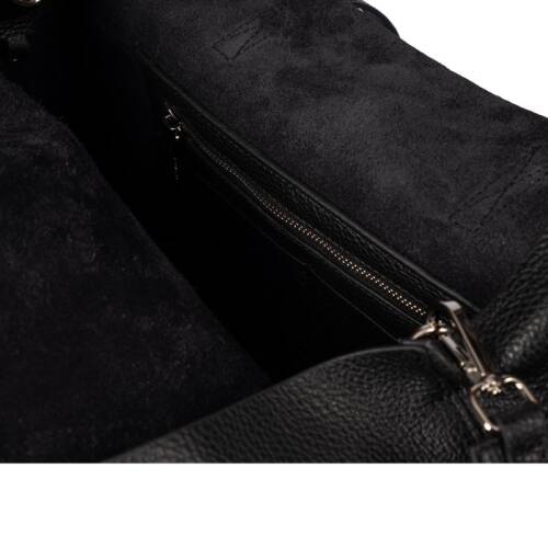 حقيبة كتف نسائية من الجلد الطبيعي من Guzini 7935 - أسود - 5