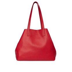 Guzini 7935 Women's Genuine Leather Shoulder Bag - Red - Guzini