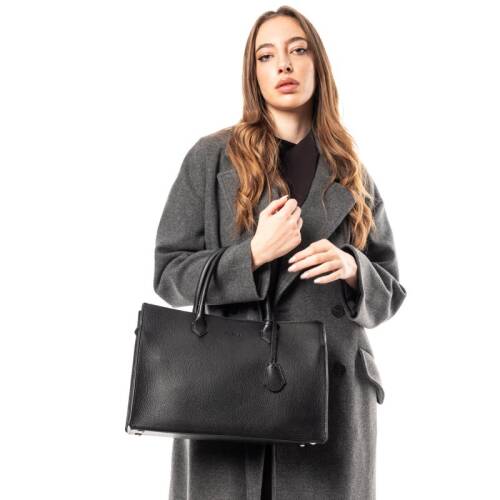 Guzini 8101 Women's Genuine Leather Handbag - Black - 8